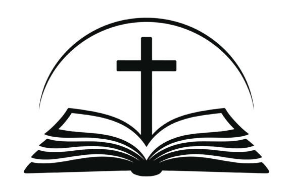 Bible and Cross Symbol for T-Shirt Designs