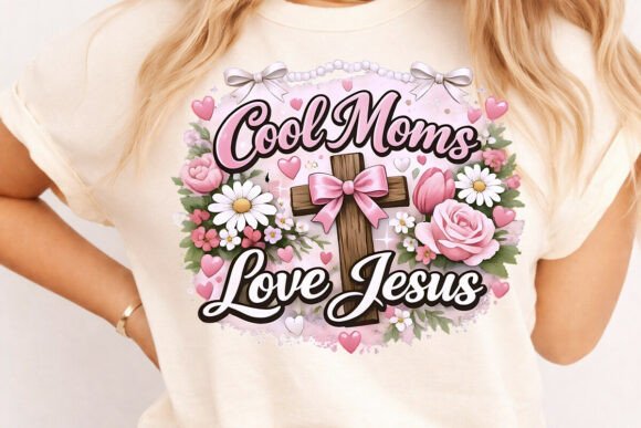 Bright Floral Coquette Mama Cool Moms Lo T-Shirt Designs