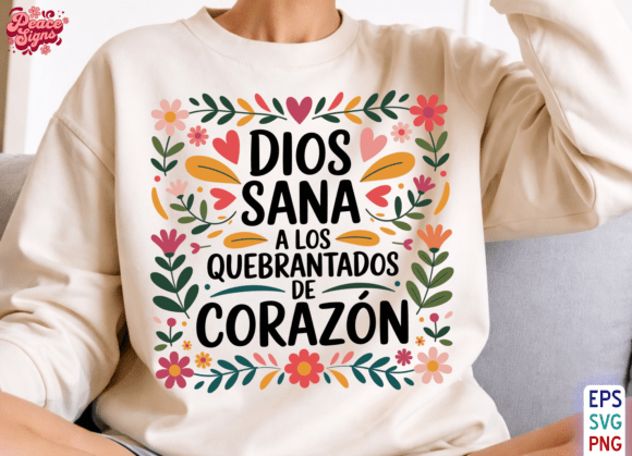 Dios Sana Los Quebrantados PNG for T-Shirt Designs