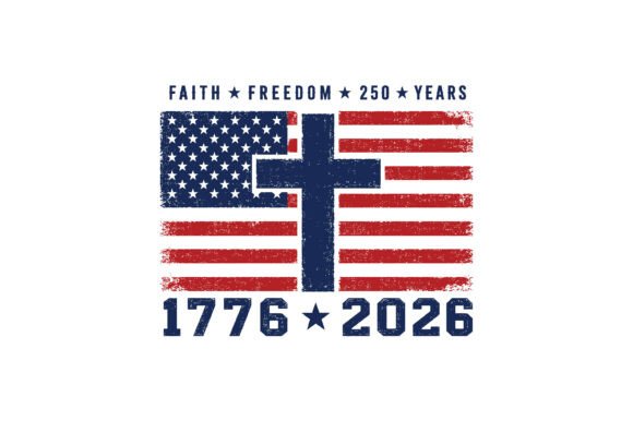 Faith Freedom 1776 2026 T-Shirt Designs