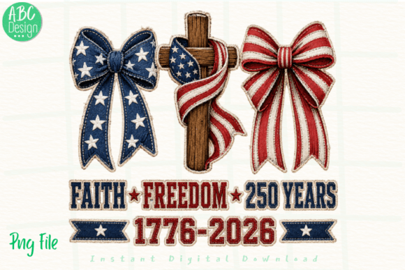 Faith Freedom 250 Years Patriotic PNG — T-Shirt Designs