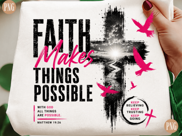 Faith Makes Things Possible PNG Motiva for T-Shirt Designs