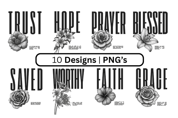 Faith Words Set for T-Shirt Designs