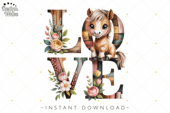 Floral Rustic Bible Love Horse PNG for T-Shirt Designs