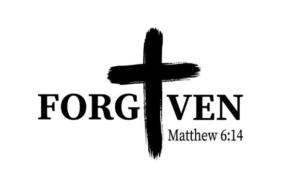 Forgiven Cross Bible Verse Design