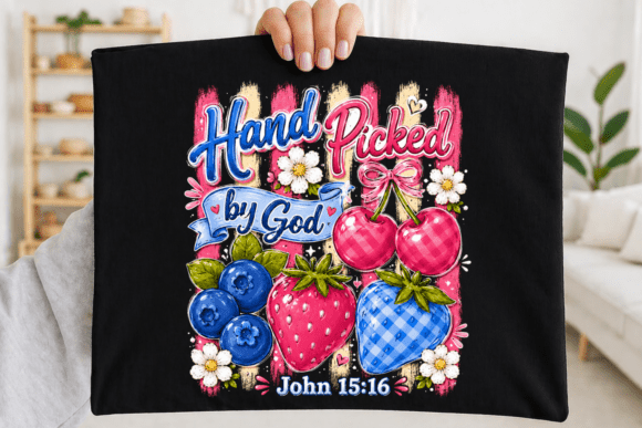Hand Picked by God PNG: Bible Verse T-Shirt Designs