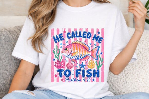 He Called Me to Fish PNG, Matthew 4 19 for T-Shirt Designs