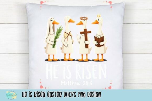 He is Risen Easter Ducks PNG Design for T-Shirt Designs