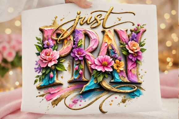 Just Pray Floral Typography for T-Shirt Designs