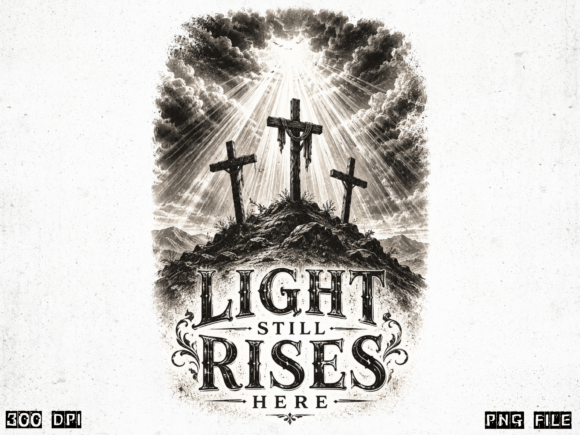 Light Still Rises Here PNG: Vintage T-Shirt Designs