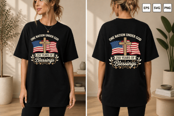 One Nation Under God 250 Years T-Shirt Designs