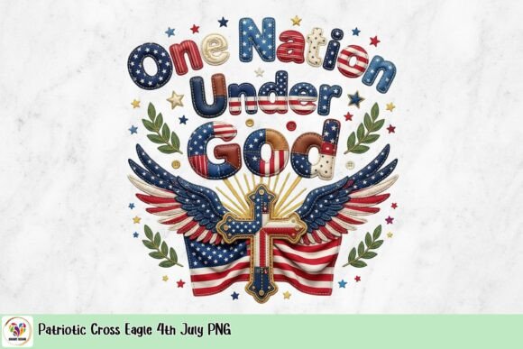 Patriotic Cross Eagle 4th July PNG for T-Shirt Designs