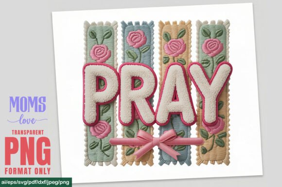 Pray Faux Crochet Yarn PNG Floral Png