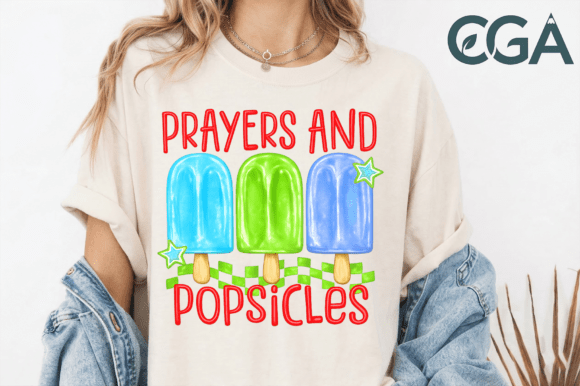 Prayers and Popsicles Summer PNG: T-Shirt Designs