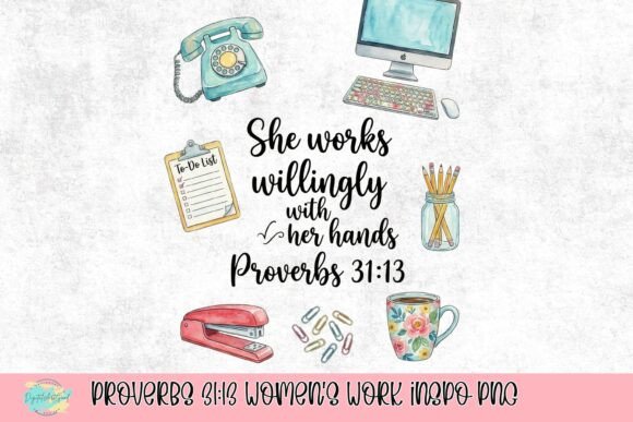 Proverbs 31 13 Women’s Work Inspo PNG for T-Shirt Designs