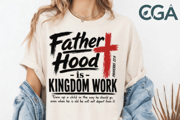 Red Brush Cross Proverbs 22 6 Bible PNG for T-Shirt Designs