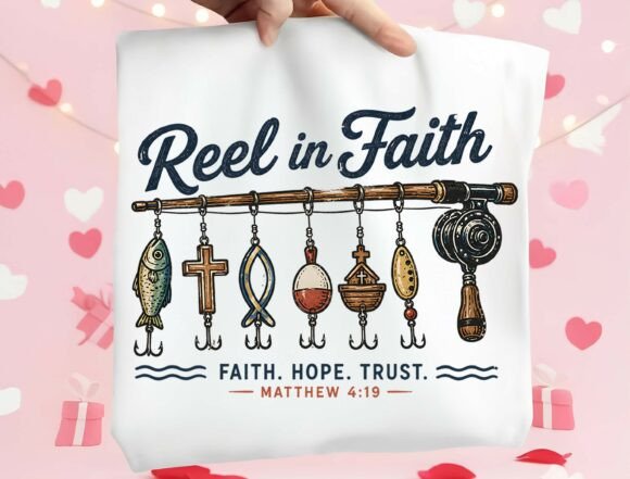 Reel in Faith PNG: T-Shirt Designs That Anchor Brand Messaging