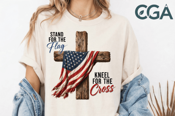 Stand for Flag Kneel for Cross PNG T-Shirt Designs